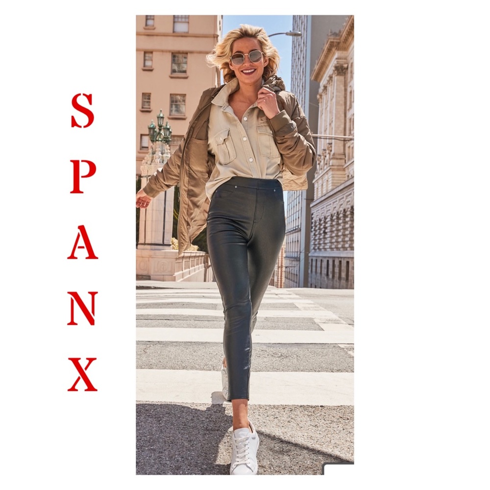 SPANX Large Tall Leather-Like Ankle Skinny Pant